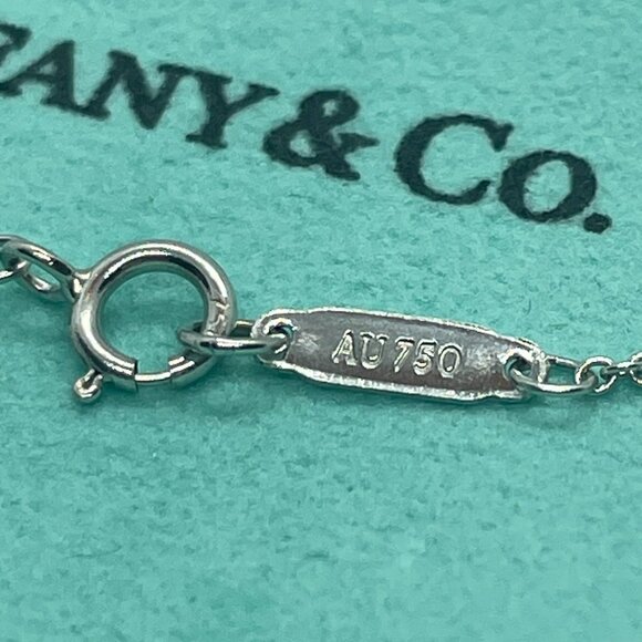 Tiffany & Co Diamond 18K White Gold Heart Key Pendant 18" Chain Necklace in Box - Picture 5 of 16